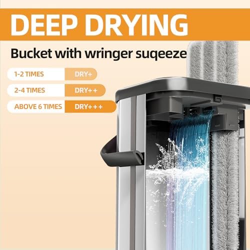 SWIFTIRON Flat Mop and Bucket Set with Wringer 1