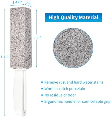 4TH Pumice Stick with Handle for Toilet and Tile Cleaning - 2 Piece