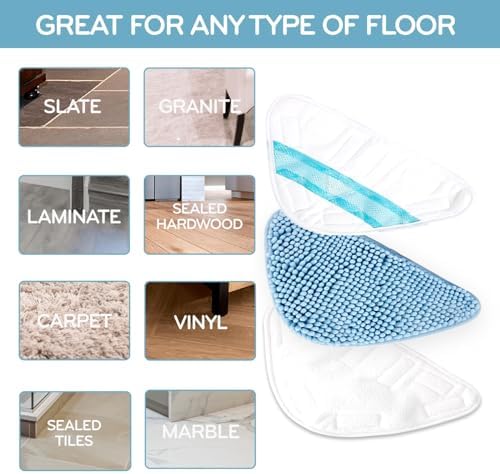 H2O MOP HD Steam Mop Replacement Pads 3pk