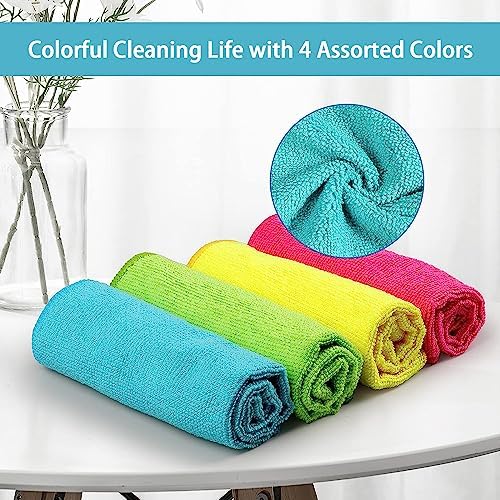 HOMEXCEL Microfiber Cloths 8 Pack 4 Color 115x115
