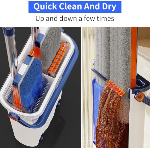 Narrow Mop Bucket with Wringer and Microfiber Pad