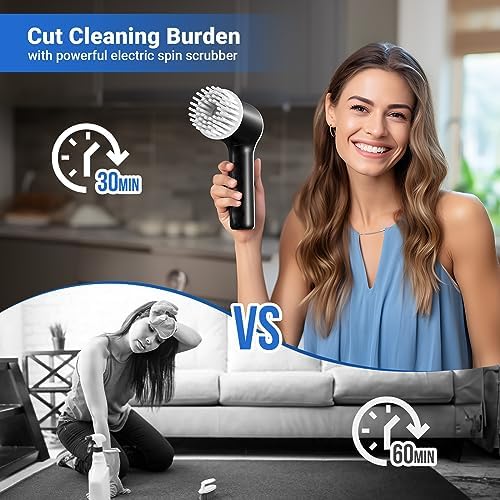 PUFTEM Electric Spin Scrubber Cordless with Battery Display