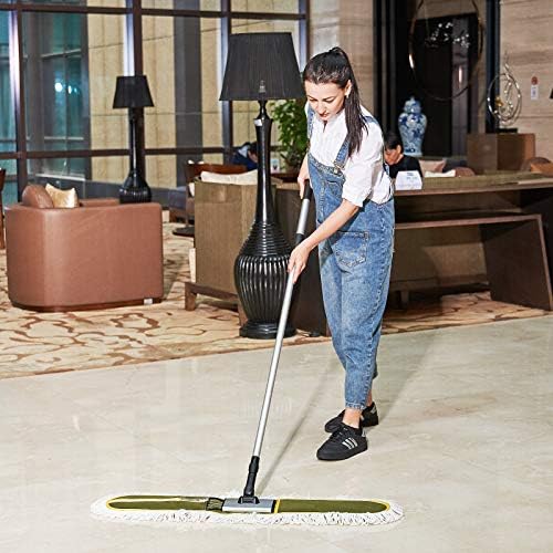 36 Heavy Duty Dust Mop with Microfiber Pad for Commercial Cleaning