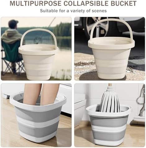 2-Pack Collapsible Buckets - Durable Portable Multi-Purpose