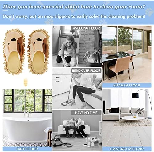 Whiidoom Floor Mop Slippers Chenille Fabric