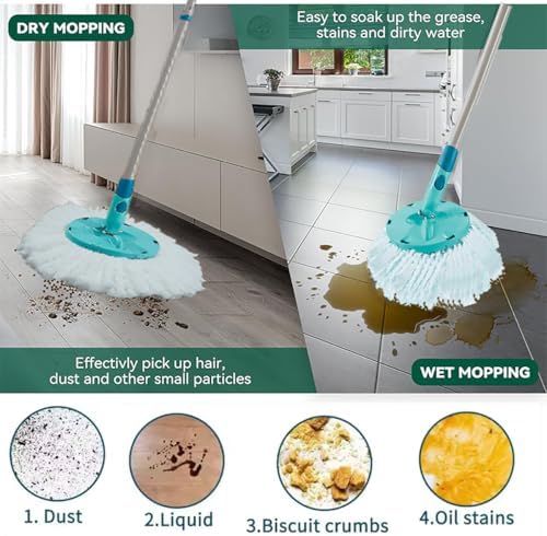 4 Pack Microfiber Spin Mop Heads for Leifheit Twist