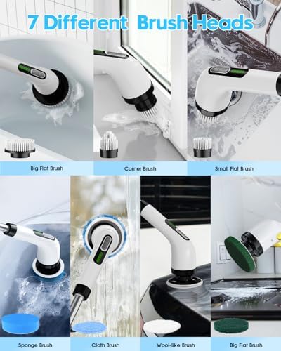 Highyes Electric Spin Scrubber for Bathrooms and Kitchen