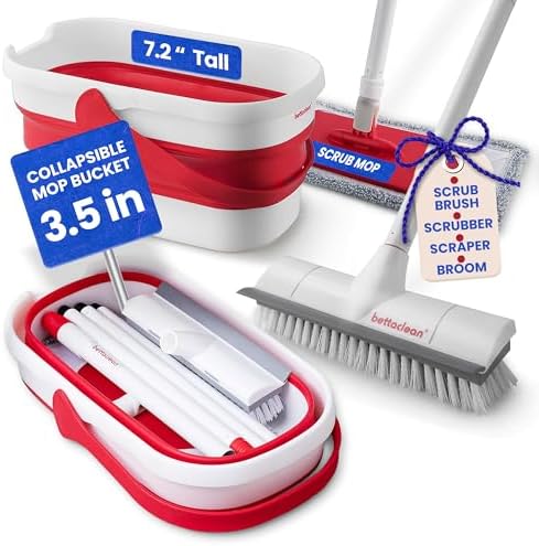 Bettaclean Foldable Mop and Bucket Set with Wringer 1