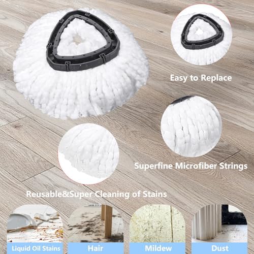 6 Pack Mop Replacement Heads for Oceda EasyWring 1-Tank System
