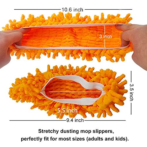 SUSIFT 10 PCS Dust Duster Mop Slippers - Washable Multi-Functional