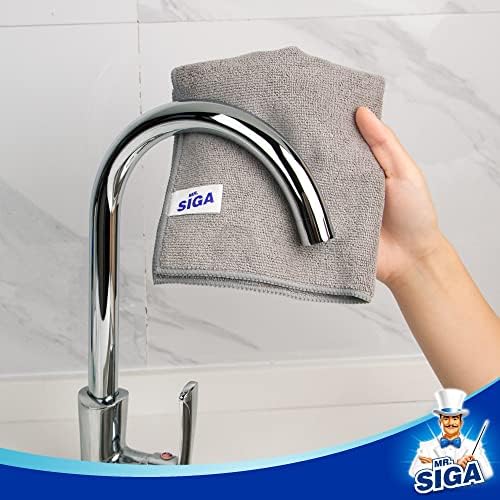 MRSIGA Microfiber Cleaning Cloths 32x32cm Pack of 12 Grey