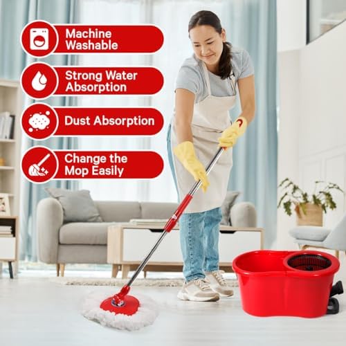 TAKTICK Foot Pressure Spin Mop with 7L Bucket Set