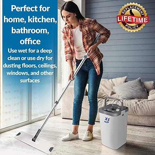 X3 Mop with 3-Chamber Design and 3 Reusable Microfiber Pads