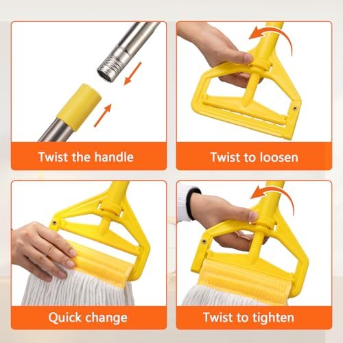 Heavy Duty Commercial Mop with 48 Long Stainless Steel Handle