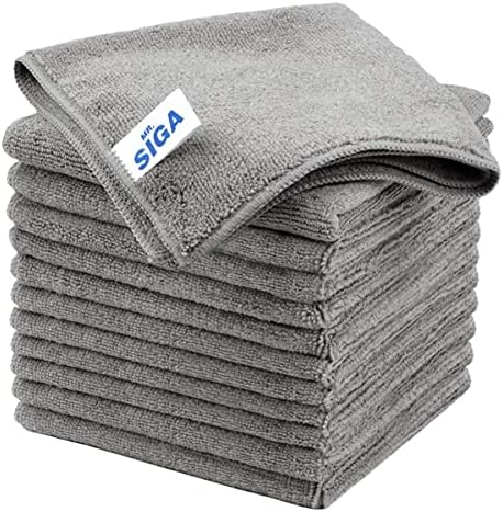 MRSIGA Microfiber Cleaning Cloths 32x32cm Pack of 12 Grey
