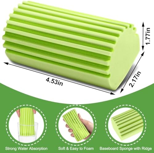 4-Pack Damp Clean Duster Sponge for Blinds Glass and More