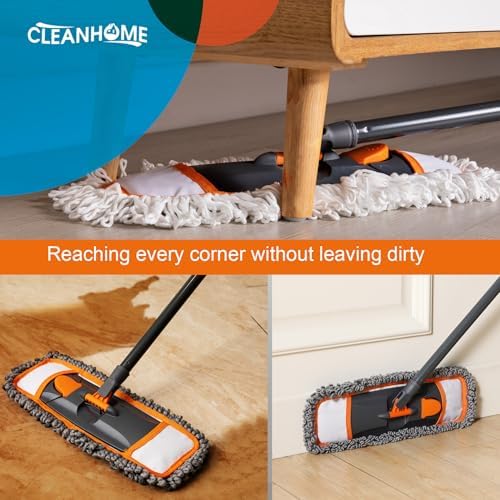 CLEANHOME Dust Mop with 3 Washable Pads and 55 Extendable Handle 1