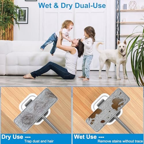 Vosante 4pcs Microfiber Mop Pads Replacement for Joy Mop and Bucket