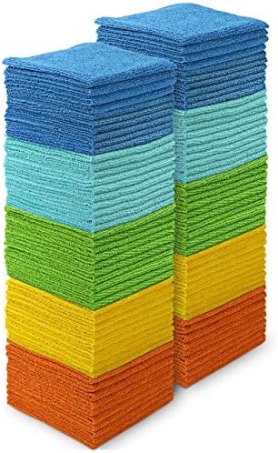 AIDEA Microfiber Cleaning Cloth 100PK - 12x12 Inch Soft Reusable Versatile