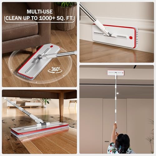 HoMettler 3-Tank Mop and Bucket Set with 4 Microfiber Pads 1