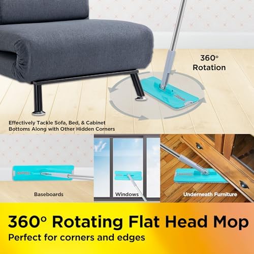 Spotzero by Milton Flat Mop and Bucket with Wringer Set