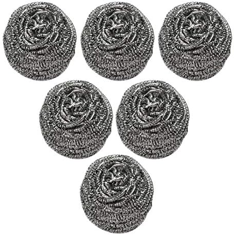 SCRUBIT 6 Pack Stainless Steel Scourers - Durable Kitchen Cleaning Tool
