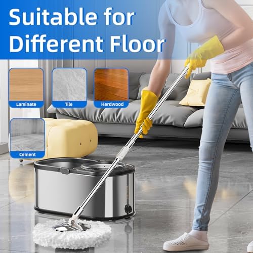 Swiftiron Spin Mop and Bucket with Wringer Set