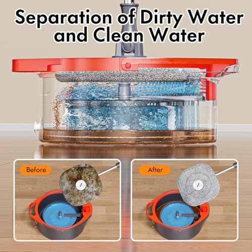 Wengrou Spin Mop and Bucket Set with Dirty Clean Separation