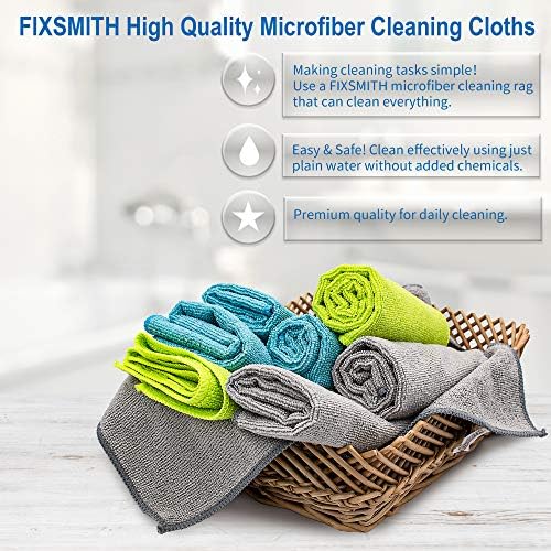 FIXSMITH Microfiber Cleaning Cloths - 8 Pack 12x16 Inches 1