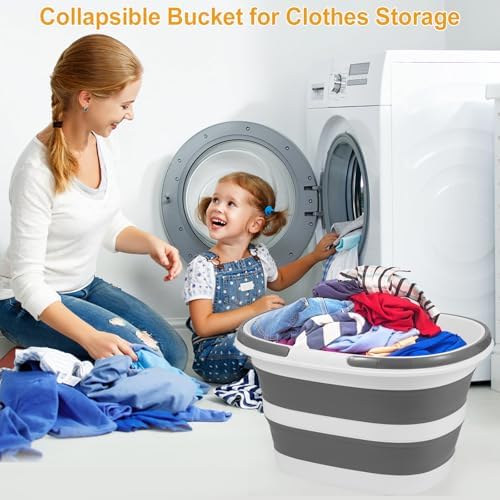 COKIHOM Collapsible Mop Bucket with Handle 42 Gallons