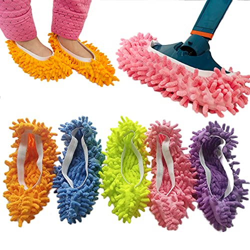 SUSIFT 10 PCS Dust Duster Mop Slippers - Washable Multi-Functional