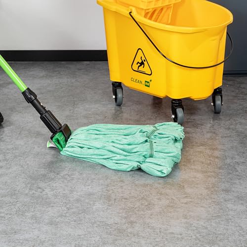 Restaurantware Mop Head Refill - Microfiber Green 5 Inch Headband 18 Ounce Machine Washable