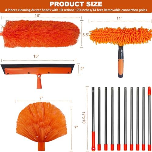 20 FT High Reach Duster Kit with 3-14 ft Pole