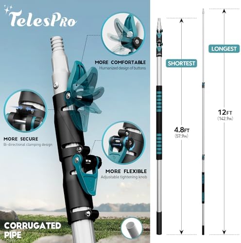 TelesPro 20 Foot High Reach Duster Kit with Window Squeegee