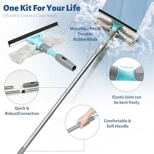 LANNIU 3-in-1 Detachable Broom and Mop Set Combo for RV