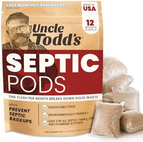 Uncle Todds Septic Treatment Pods - 12 Count One Year Supply