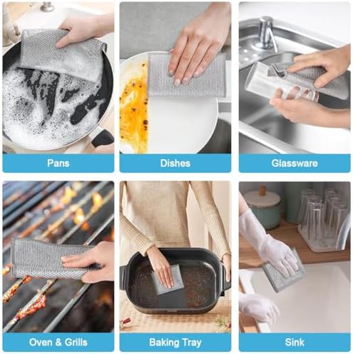 AIDEA Non Scratch Wire Dishcloth 24PK - Reusable Strong Scratch-Free