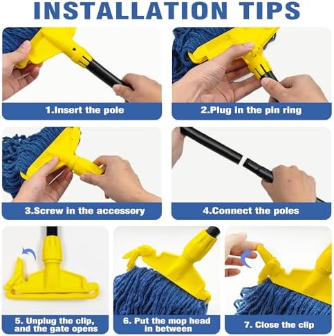 JEHONN Heavy Duty String Mop with 2 Heads