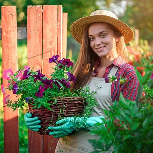 Bamllum Reusable Dishwashing Gloves - 2 Pairs Flexible Non-Slip GreenBlue
