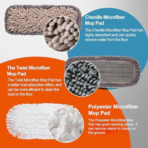 CLEANHOME Dust Mop with 3 Washable Pads and 55 Extendable Handle 1
