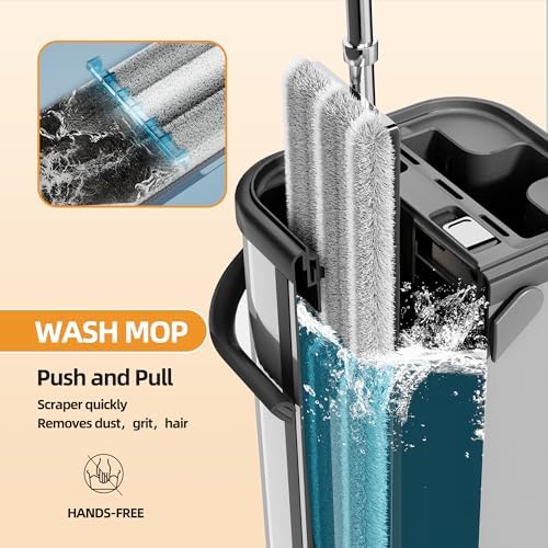 SWIFTIRON Flat Mop and Bucket Set with Wringer 1