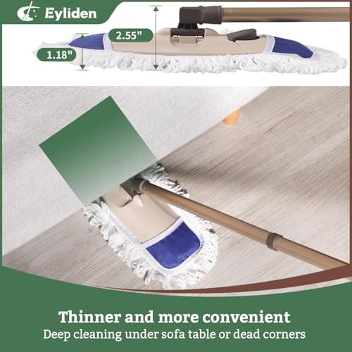 Eyliden Dust Mop with Reusable Pads - Wet Dry Cleaning