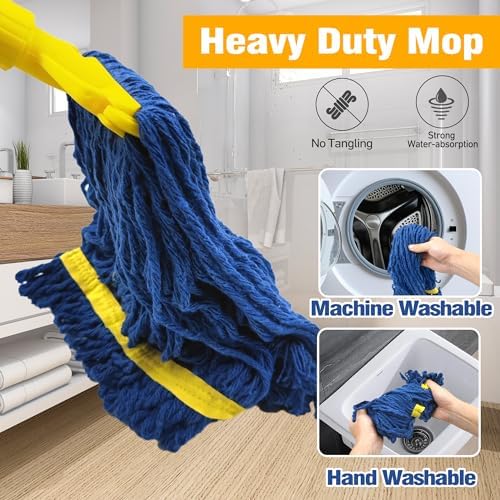 JEHONN Heavy Duty String Mop with 2 Heads