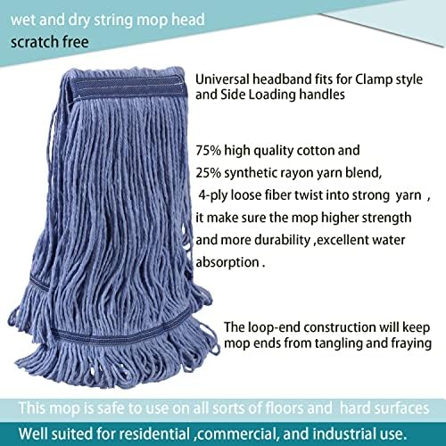 Heavy Duty String Mop Set with 3 Replacement Heads