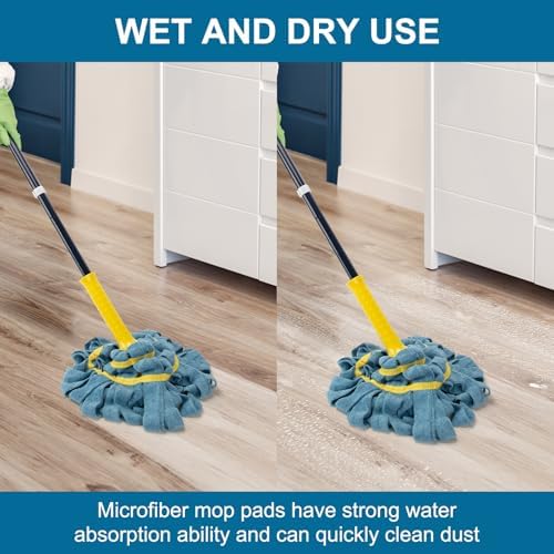 KeFanta Self-Wringing Twist Mop with Scrub Pad