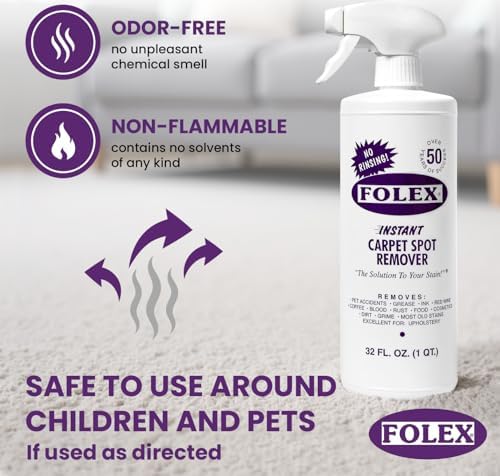 FOLEX Instant Carpet Spot Remover 32 oz Multi-Use Stain Solution