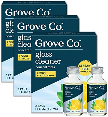 Grove Co Glass Cleaner Refill 6 x 1 Fl Oz Streak Free