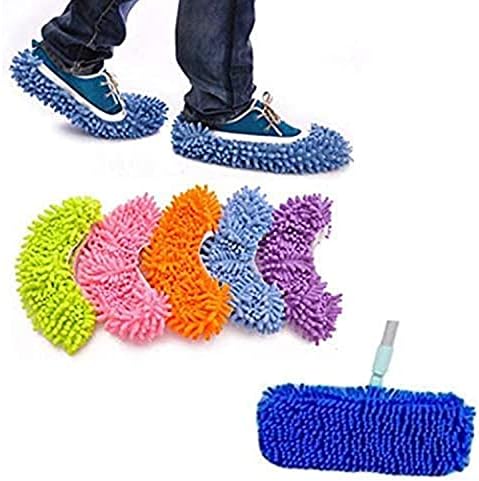 Yueiehe 5 Pairs Dust Duster Mop Slippers Foot Socks