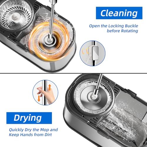 Swiftiron Spin Mop and Bucket with Wringer Set