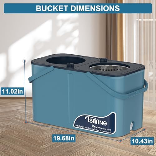 RinseWise Spin Mop and Bucket Set with 6 Replacement Heads
